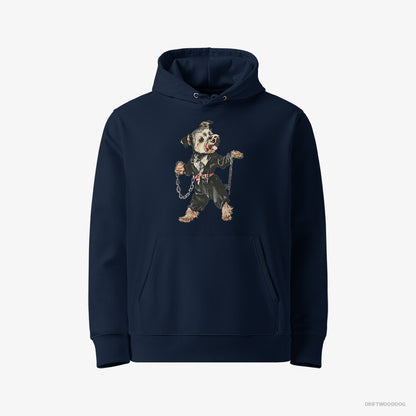 Yorkshire Terrier Vibes to Techno Navy Hoodie