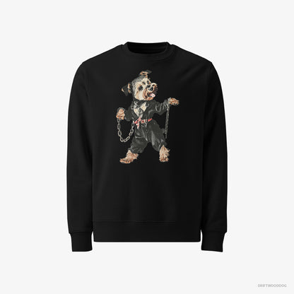 Yorkshire Terrier Vibes to Techno Black Sweatshirt