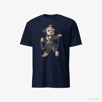 Yorkshire Terrier Vibes to Techno Navy T-Shirt