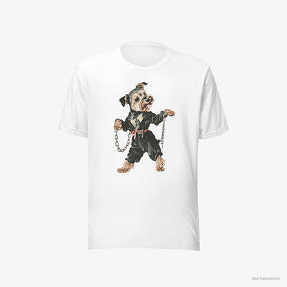 Yorkshire Terrier Vibes to Techno White T-Shirt