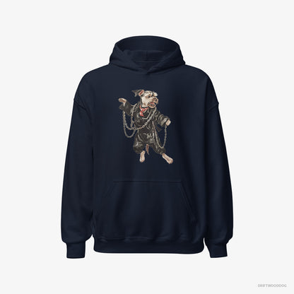 Yorkshire Terrier in a Techno Frenzy Navy Hoodie