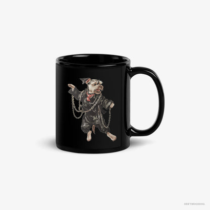 Yorkshire Terrier Mug – Unisex Black Mug Classic – in a Techno Frenzy (on White Background)