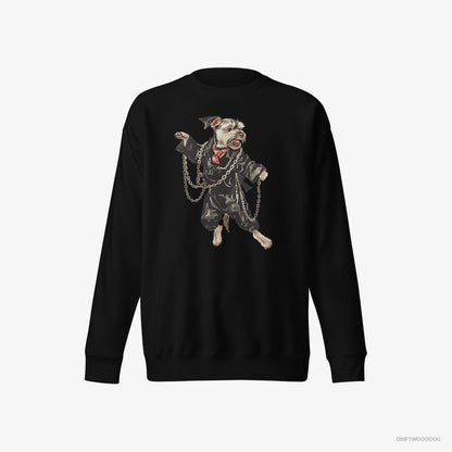 Yorkshire Terrier in a Techno Frenzy Black Sweatshirt