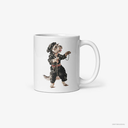 Yorkshire Terrier Raving in Black White Mug