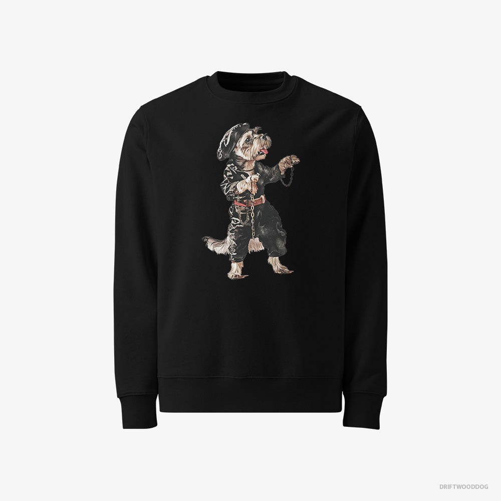 Yorkshire Terrier Sweatshirt – Men Black Sweatshirt Classic – Raving in Black (on White Background)