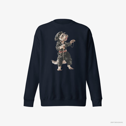 Yorkshire Terrier Raving in Black Navy Sweatshirt