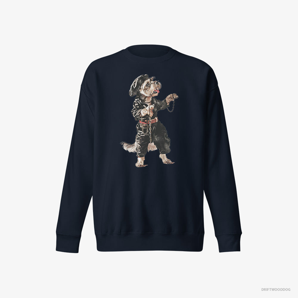 Yorkshire Terrier Raving in Black – Men's Sweatshirt Navy Eco – Eco-Friendly