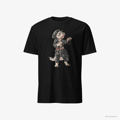 Yorkshire Terrier Raving in Black Black T-Shirt