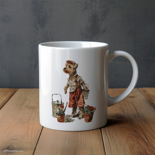 Yorkshire Terrier Watering the Flowers Mug – Unique Dog Cups | Dog-Themed Mugs