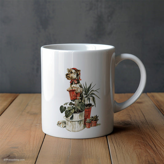 Yorkshire Terrier Admiring the Garden Mug – Unique Dog Cups | Dog-Themed Mugs