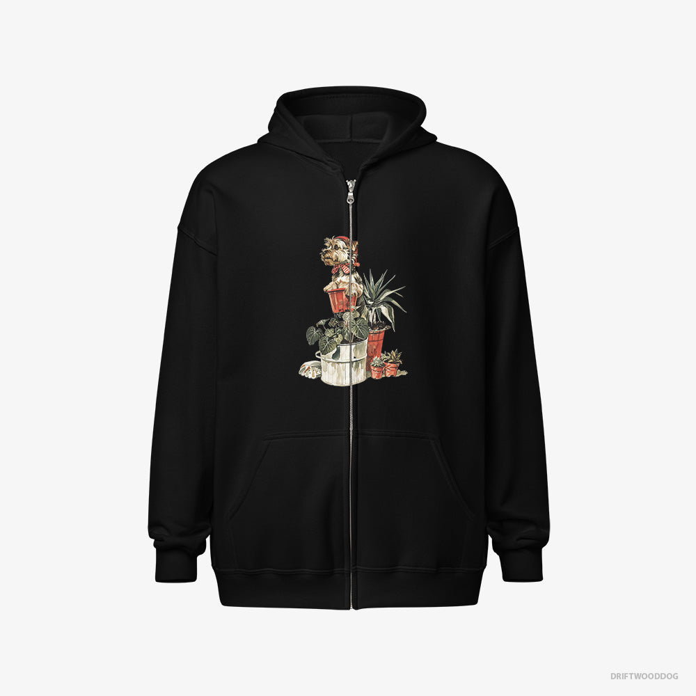 Yorkshire Terrier Admiring the Garden Full-Zip Hoodie