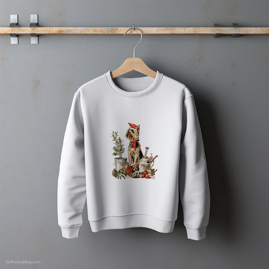 Yorkshire Terrier by the Herb Garden Sweatshirt – Unisex Sweatshirt for Dog Lovers