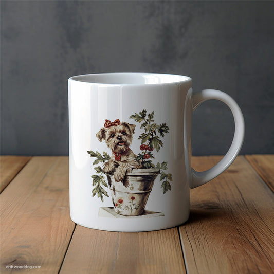 Yorkshire Terrier Hiding in the Flowerpot Mug – Unique Dog Cups | Dog-Themed Mugs