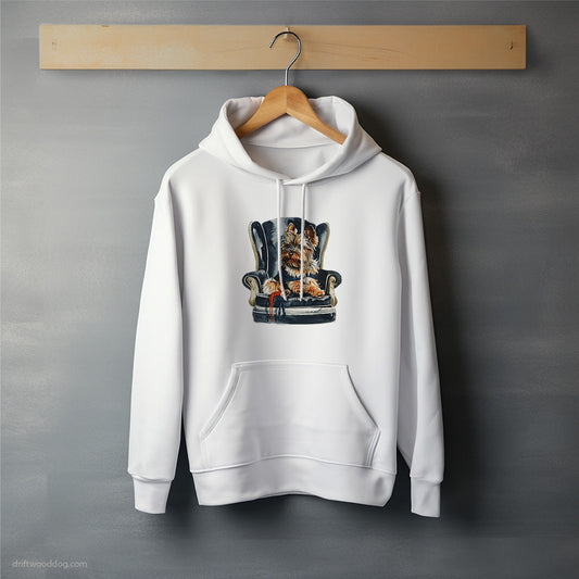 Yorkshire Terrier Knitting in a Chair Hoodie – Unisex Hoodie for Dog Lovers