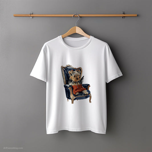 Yorkshire Terrier Knitting a Blanket T-Shirt – Unisex Tee for Dog Lovers