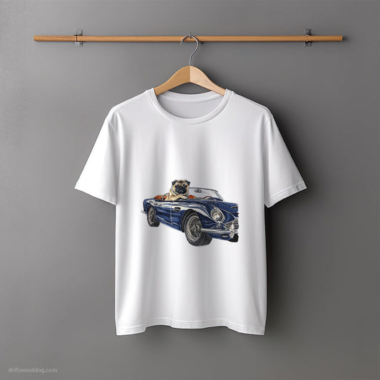 Pug Riding in a Sports Car T-Shirt – Unisex Tee for Dog Lovers