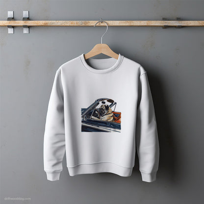 Pug in a Retro Roadster Sweatshirt – Unisex Sweatshirt for Dog Lovers