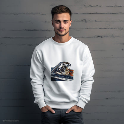 Pug in a Retro Roadster Sweatshirt – Unique Dog Sweatshirt for Men