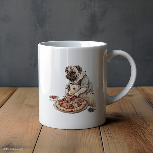 Pug Cooking Pizza Mug – Unique Dog Cups | Dog-Themed Mugs