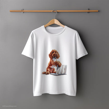 Poodle Managing Projects on a Computer T-Shirt – Unisex Tee for Dog Lovers