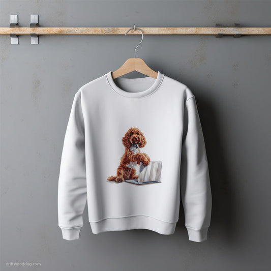 Poodle Managing Projects on a Computer Sweatshirt – Unisex Sweatshirt for Dog Lovers