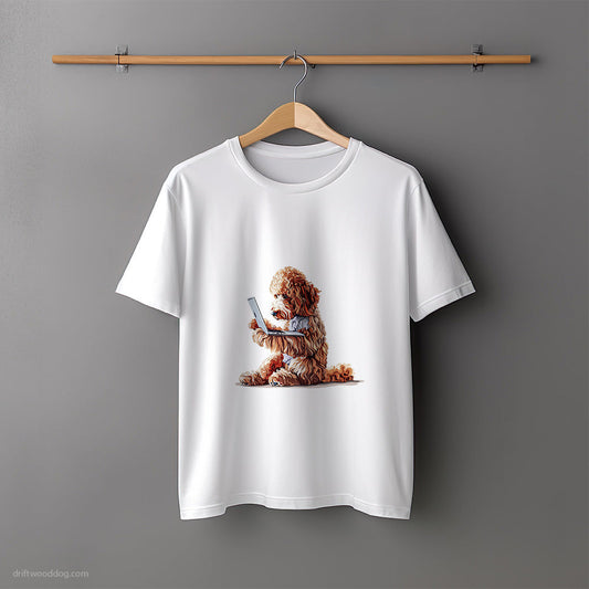 Poodle Surfing the Web on a Computer T-Shirt – Unisex Tee for Dog Lovers