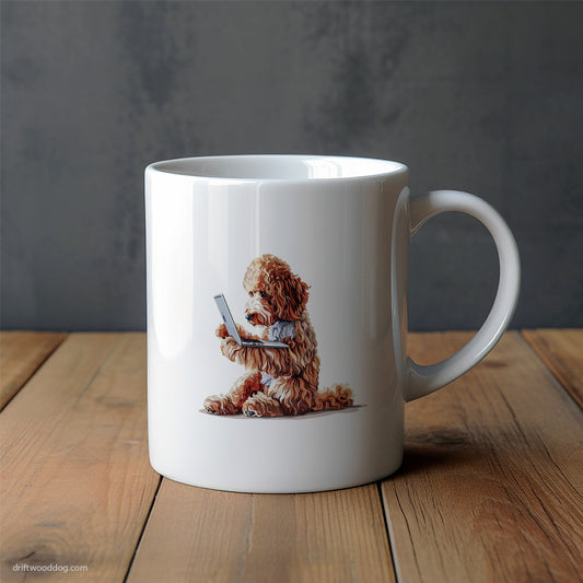 Poodle Surfing the Web on a Computer Mug – Unique Dog Cups | Dog-Themed Mugs