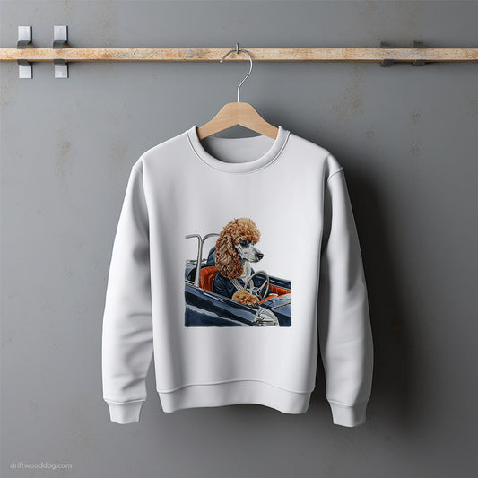 Poodle Speeding in a Vintage Coupe Sweatshirt – Unisex Sweatshirt for Dog Lovers