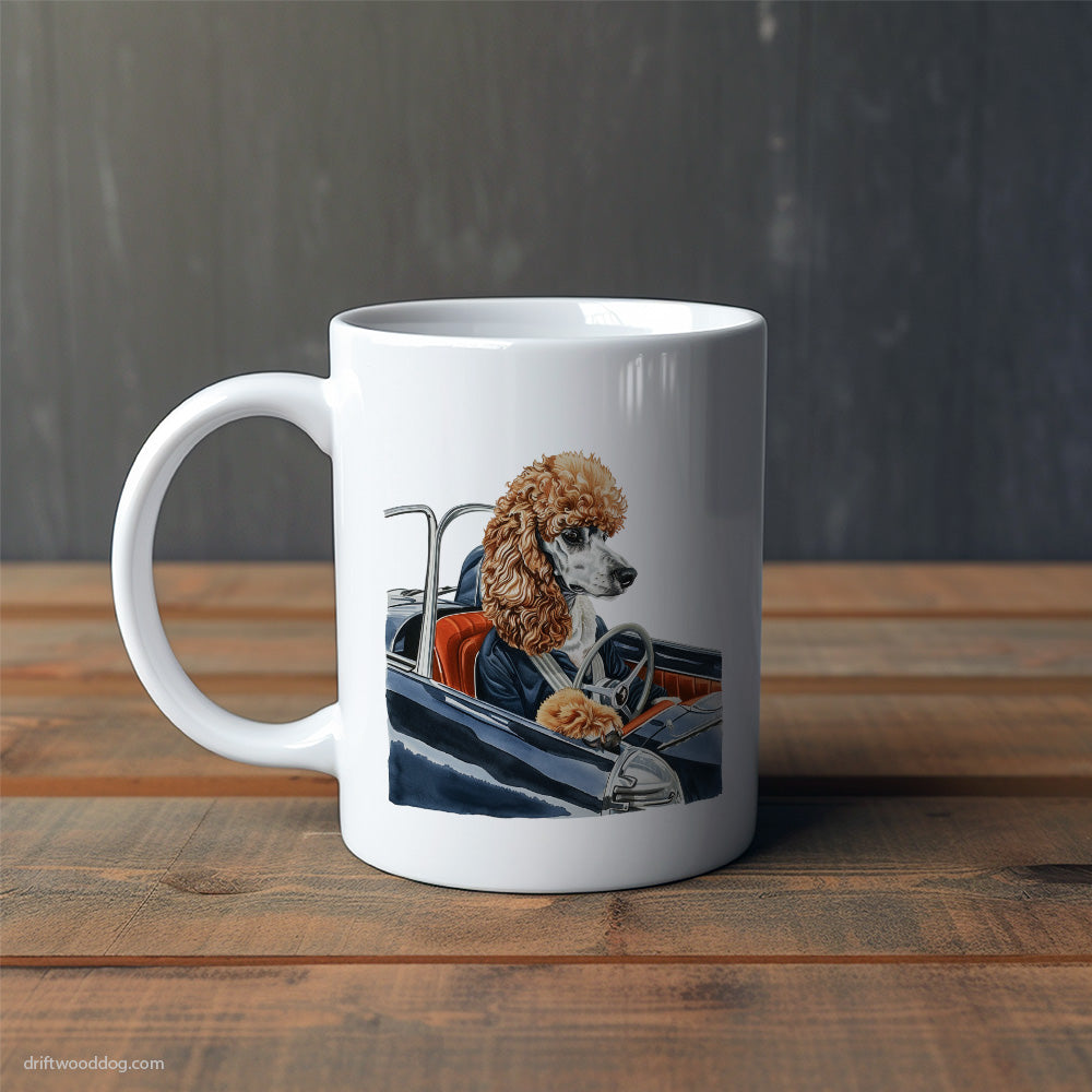 Poodle Speeding in a Vintage Coupe Mug – Cute Dog-Themed Mugs | Perfect Gifts for Dog Lovers