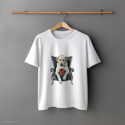 Labrador Retriever Sitting Cozy in a Chair T-Shirt – Unisex Tee for Dog Lovers