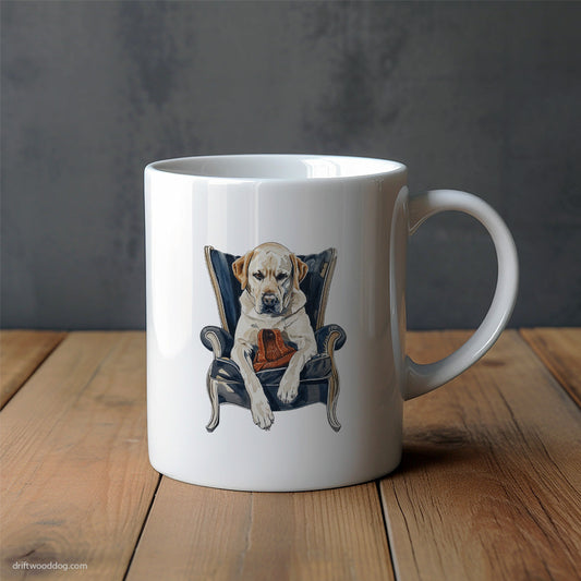 Labrador Retriever Sitting Cozy in a Chair Mug – Unique Dog Cups | Dog-Themed Mugs