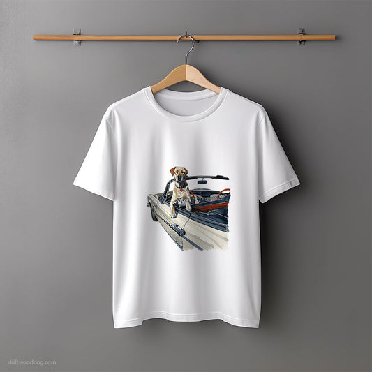 Labrador Retriever Riding in a Classic Car T-Shirt – Unisex Tee for Dog Lovers