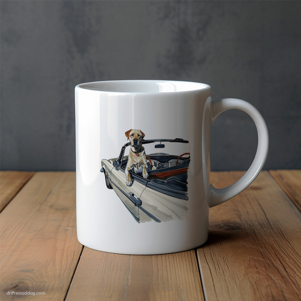 Labrador Retriever Riding in a Classic Car Mug – Unique Dog Cups | Dog-Themed Mugs