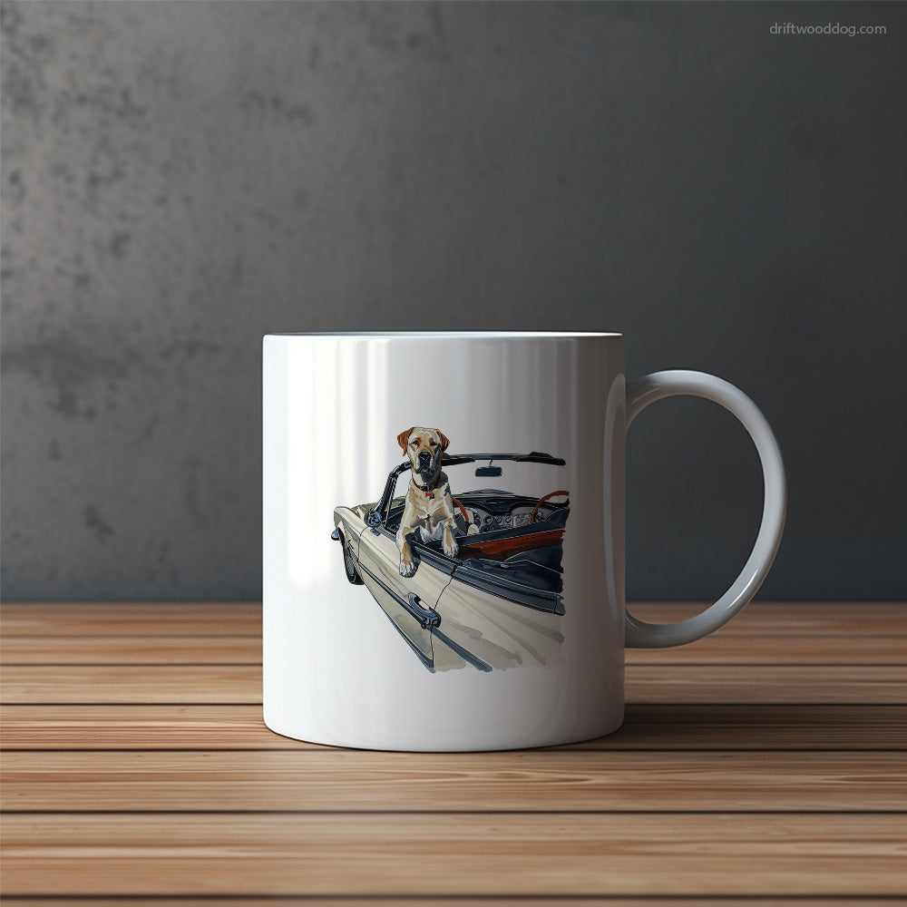 Labrador Retriever Riding in a Classic Car Mug – Funny Dog Coffee Mugs | Quirky Canine Drinkware