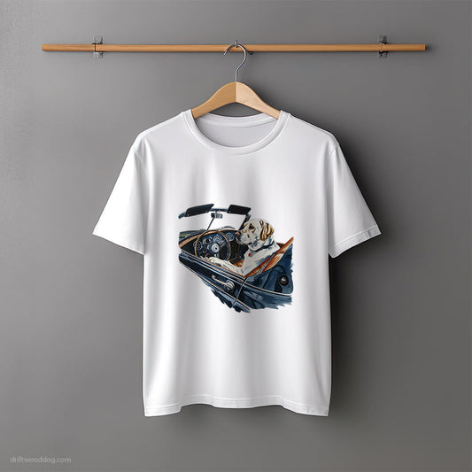 Labrador Retriever Relaxing in a Classic Roadster T-Shirt – Unisex Tee for Dog Lovers