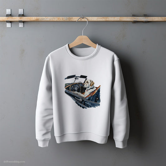 Labrador Retriever Relaxing in a Classic Roadster Sweatshirt – Unisex Sweatshirt for Dog Lovers