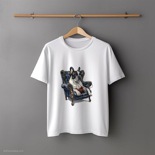 French Bulldog Relaxing in a Chair T-Shirt – Unisex Tee for Dog Lovers