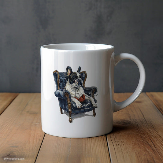 French Bulldog Relaxing in a Chair Mug – Unique Dog Cups | Dog-Themed Mugs