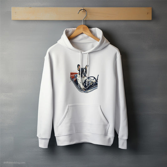 French Bulldog Taking a Spin in a Classic Car Hoodie – Unisex Hoodie for Dog Lovers