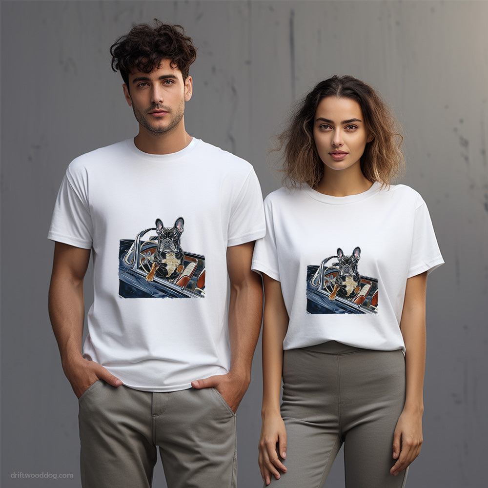 French Bulldog in a Vintage Roadster T-Shirt – Unisex T-Shirt for Dog Lovers 