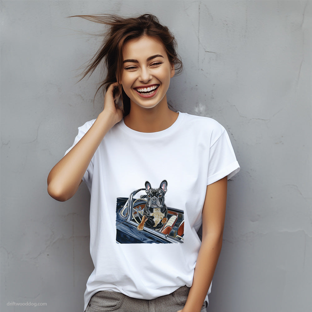 French Bulldog in a Vintage Roadster T-Shirt – Custom Dog T-Shirts for Women