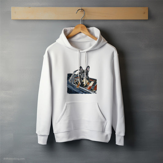 French Bulldog in a Vintage Roadster Hoodie – Unisex Hoodie for Dog Lovers