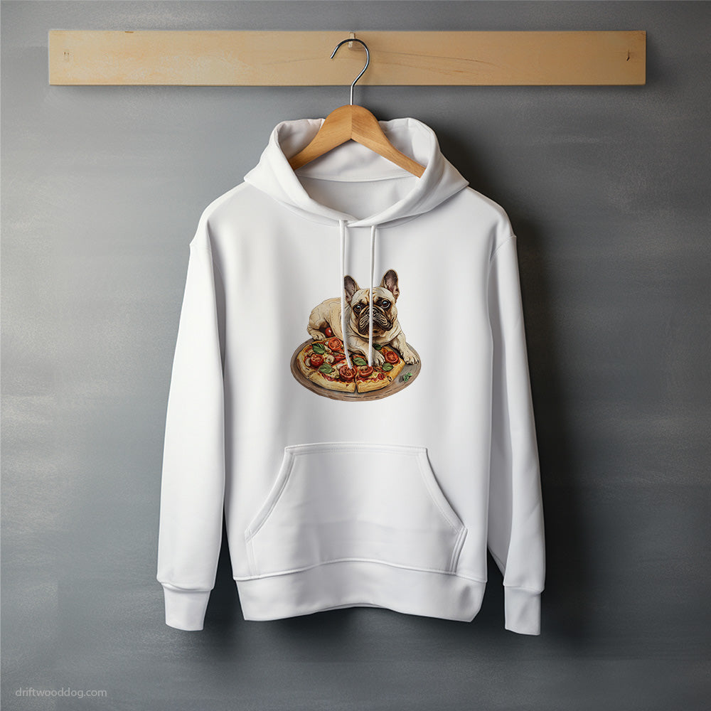 French Bulldog Guarding a Pizza Hoodie – Unisex Hoodie for Dog Lovers