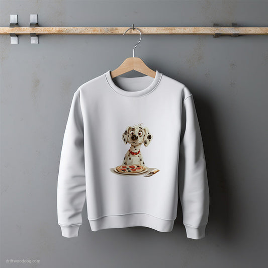 Dalmatian Preparing a Pizza Sweatshirt – Unisex Sweatshirt for Dog Lovers