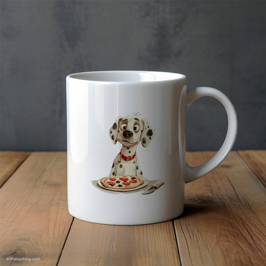 Dalmatian Preparing a Pizza Mug – Unique Dog Cups | Dog-Themed Mugs