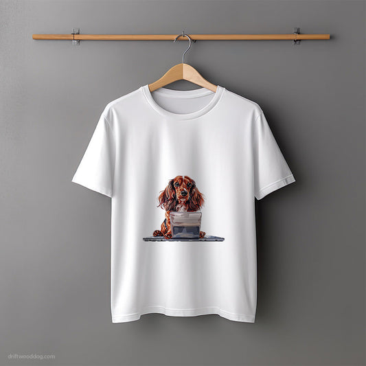 Dachshund Coding on a Computer T-Shirt – Unisex Tee for Dog Lovers