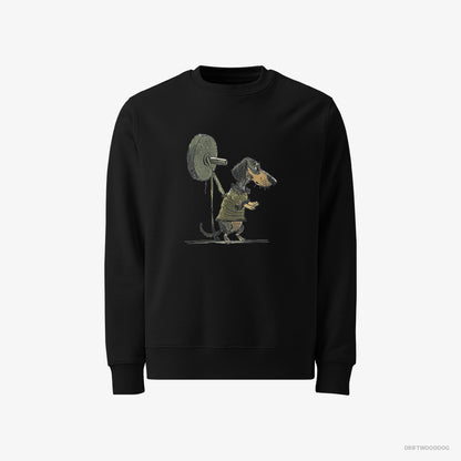 Dachshund Powerlifting at the Gym Black Sweatshirt