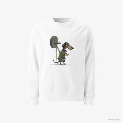 Dachshund Powerlifting at the Gym White Sweatshirt