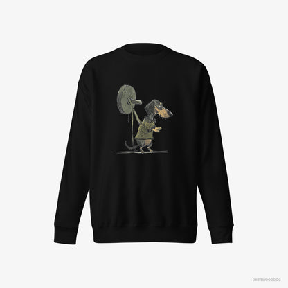 Dachshund Powerlifting at the Gym Black Sweatshirt