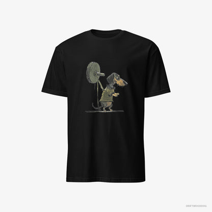 Dachshund Powerlifting at the Gym Black T-Shirt